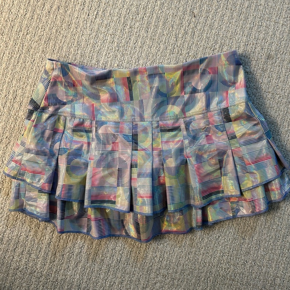 Lucky in love iridescent tennis skirt